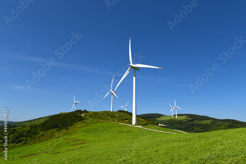 wind turbine on a field