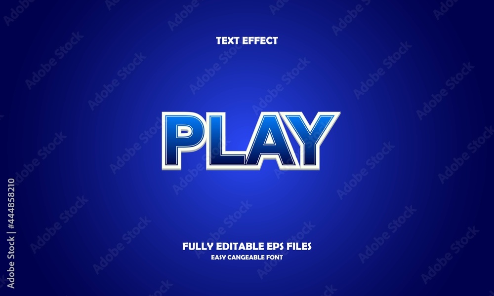 Editable text effect play title style