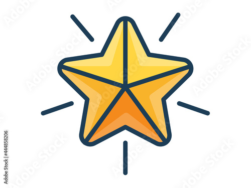 star badge single isolated icon with filled line style
