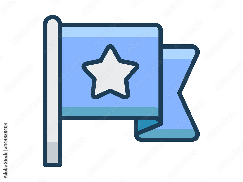 flag star single isolated icon with filled line style flag star single isolated icon with filled line style