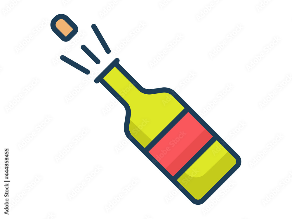 champagne bottle winning single isolated icon with filled line style champagne bottle winning single isolated icon with filled line style