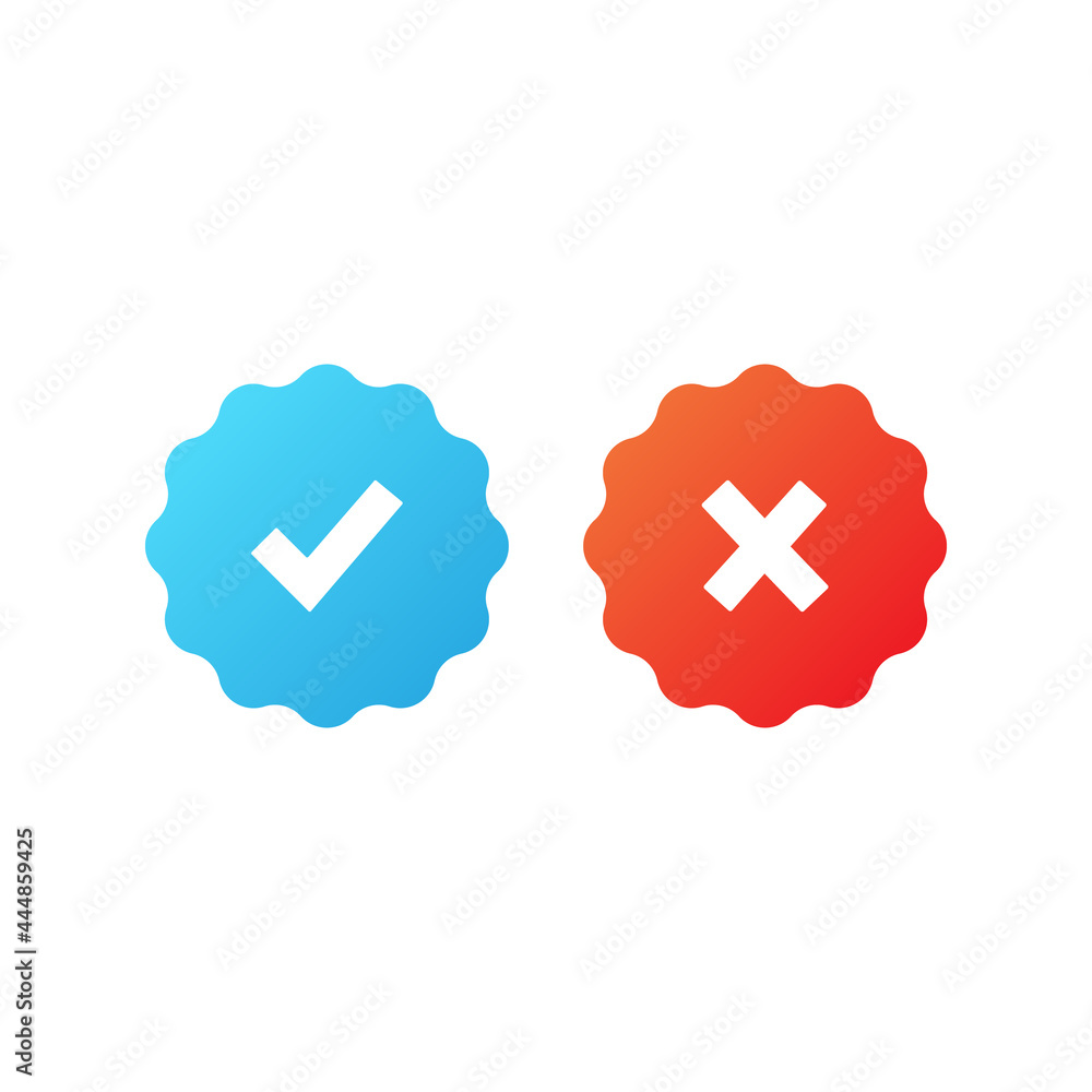 Vector Approved and Rejected Badge Medals Vector Approved and Rejected Badge Medals
