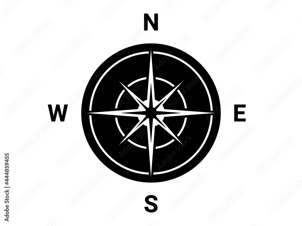 Flat compass direction illustration. North symbol