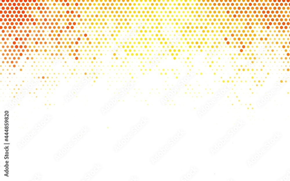 Light Orange vector Blurred bubbles on abstract background with colorful gradient.