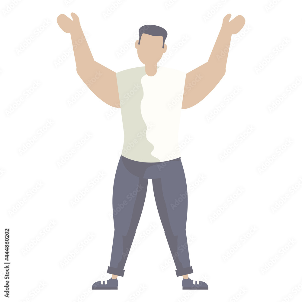 Cartoon Character Men Flat Style Simple Modern Various Pose Cartoon Character Men Flat Style Simple Modern Various Pose