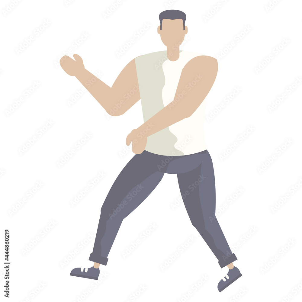Cartoon Character Men Flat Style Simple Modern Various Pose Cartoon Character Men Flat Style Simple Modern Various Pose
