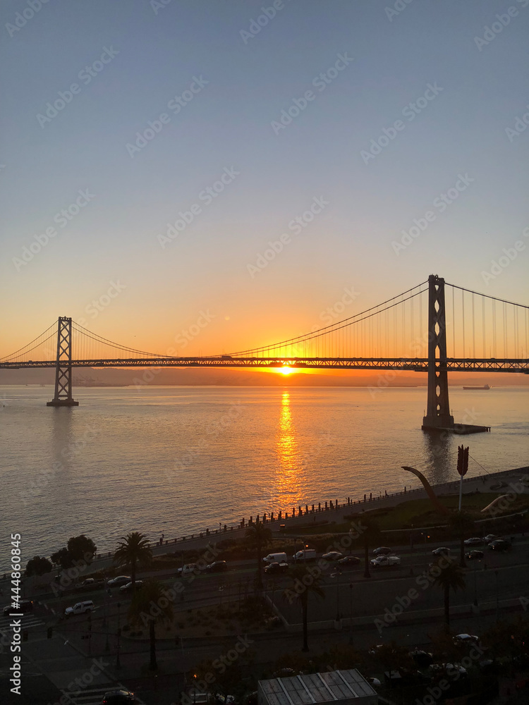 bay bridge sunrise, sunset