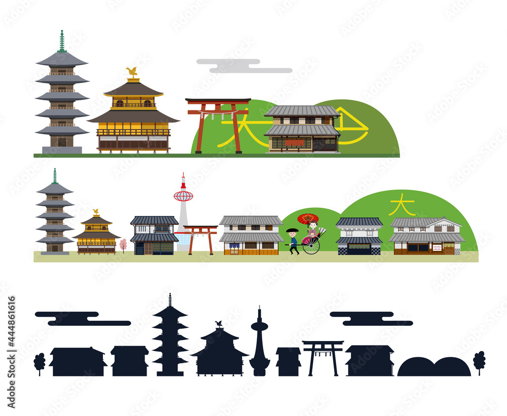 京都建物背景風景stock Vector Adobe Stock