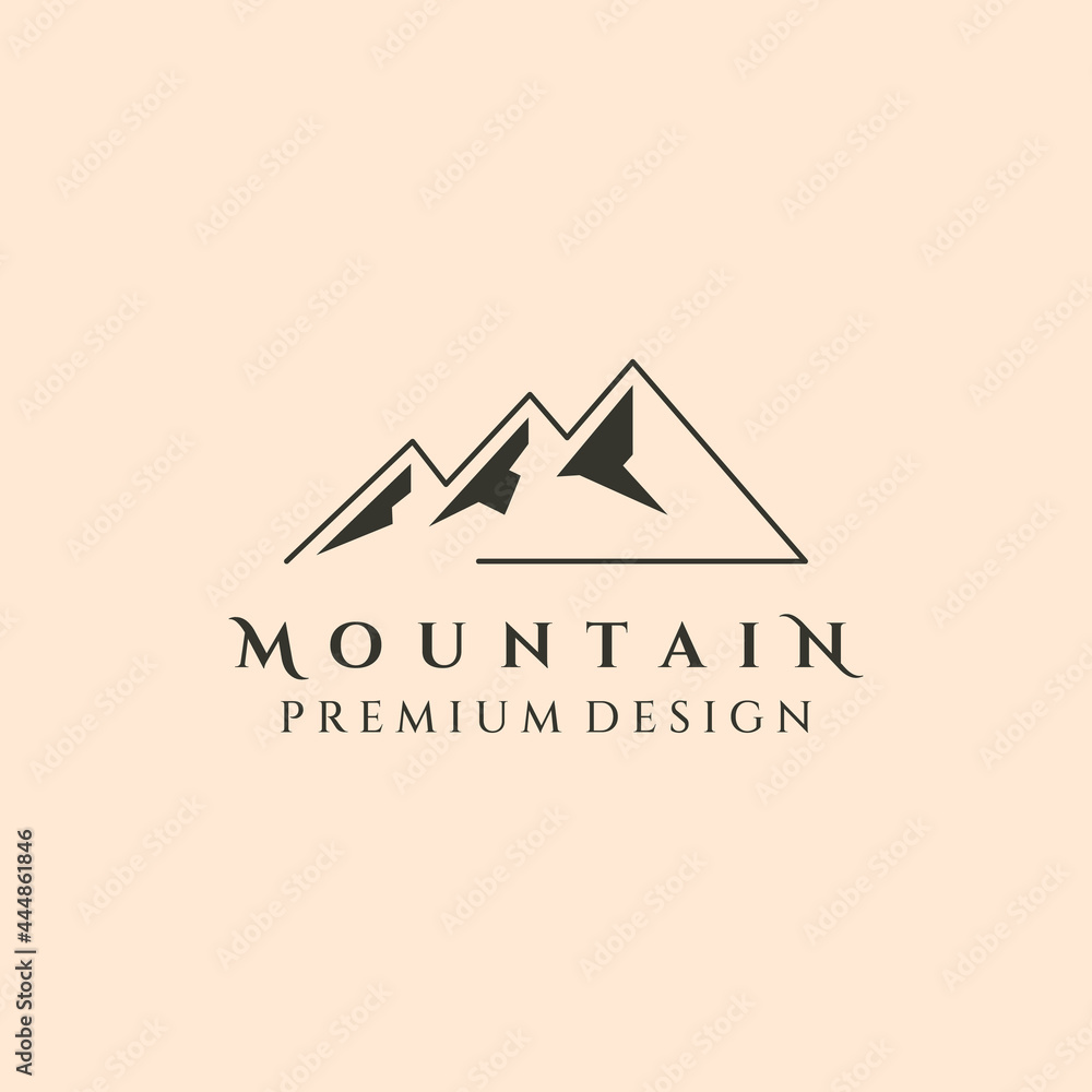 vector of mountain line art logo symbol illustration design vector of mountain line art logo symbol illustration design