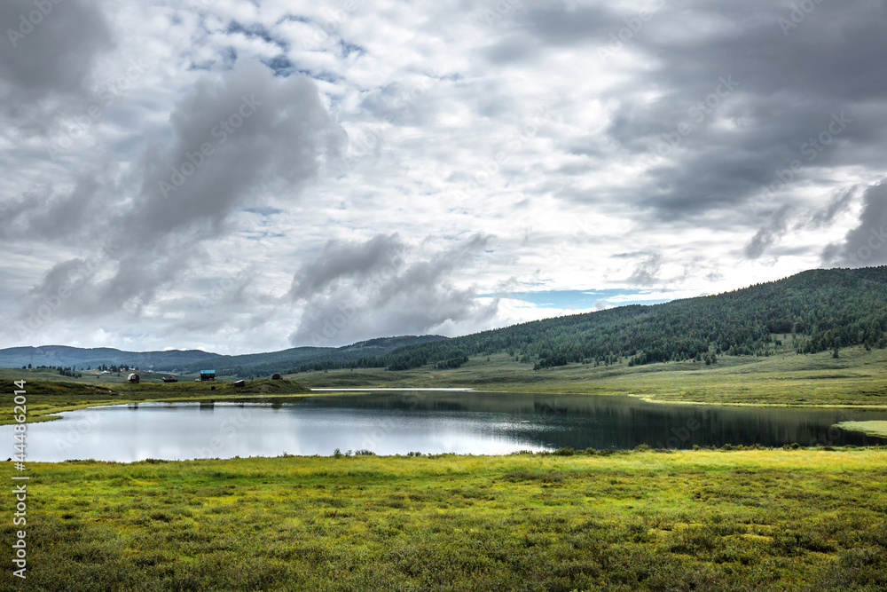 Mountain landscape with a lake. Ulagan district, Altai Republic