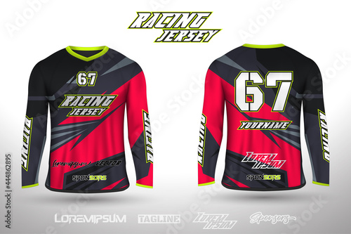 Sports design jersey for football racing cycling gaming jersey premium vector