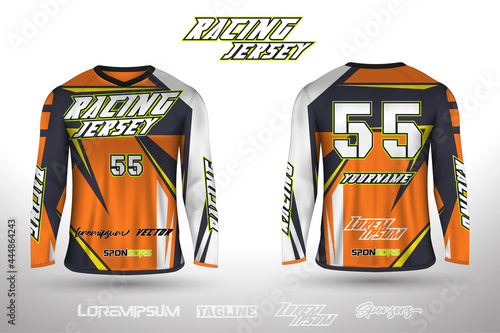 Sports design jersey for football racing cycling gaming jersey premium vector