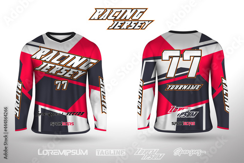Sports design jersey for football racing cycling gaming jersey premium vector