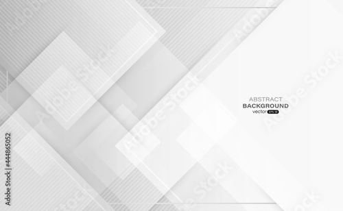 Square shapes overlapping on gray abstract background. Composition with line stripe. Design for your poster, banner. Vector illustration