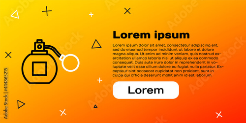 Line Perfume icon isolated on yellow background. Colorful outline concept. Vector