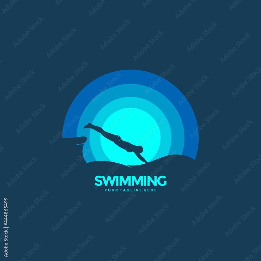 Fototapeta premium Creative swimming design concepts, illustrations, vectors