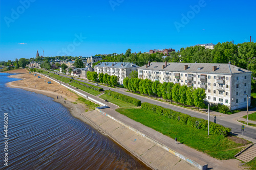 Volga river embankment in Kostroma city
