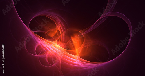 3D rendering abstract multicolor fractal light background