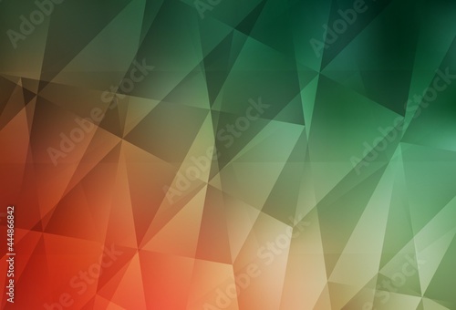 Light Green, Red vector polygon abstract layout.