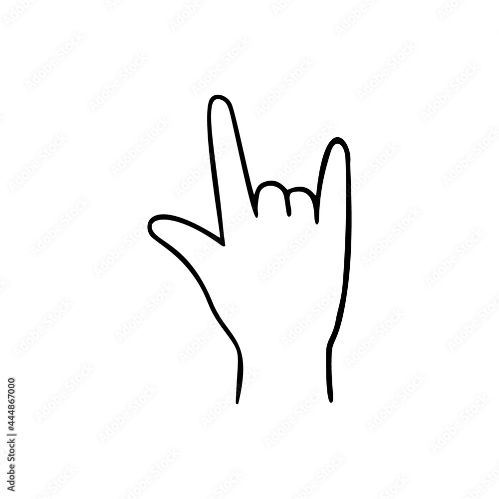 I love you. Gesture human hand. Vector doodle illustration. I love you. Gesture human hand. Vector doodle illustration.