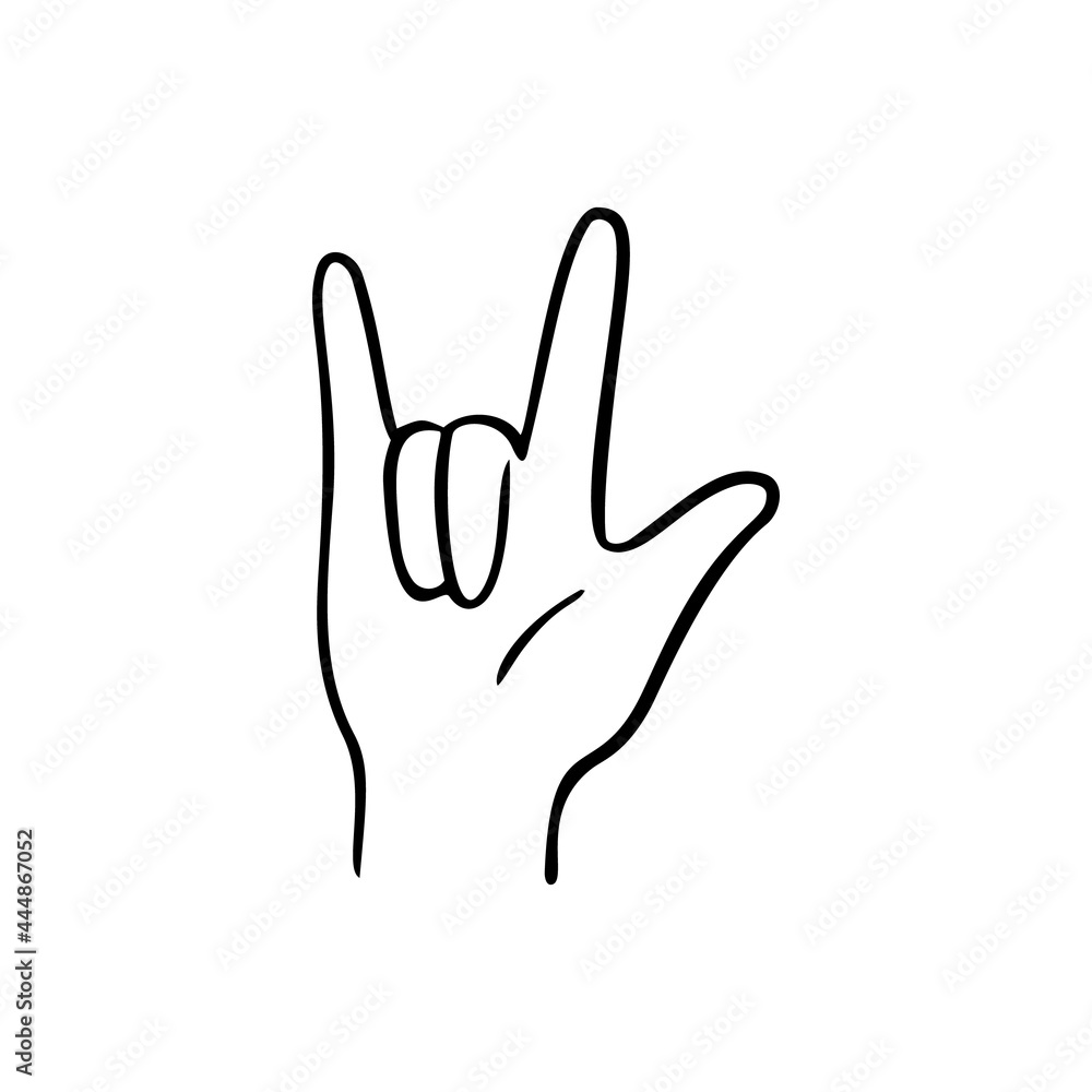 I love you. Gesture human hand. Vector doodle illustration. I love you. Gesture human hand. Vector doodle illustration.