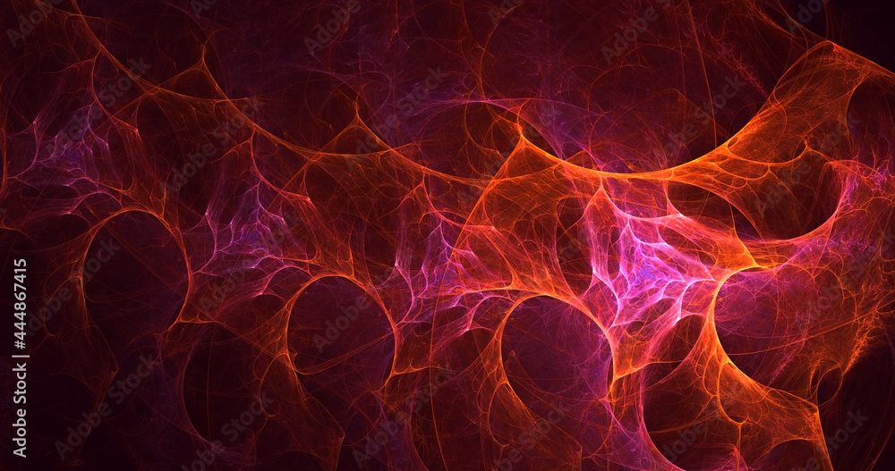 3D rendering abstract multicolor fractal light background