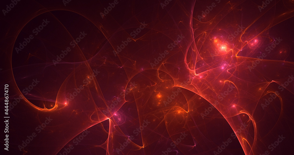 3D rendering abstract multicolor fractal light background