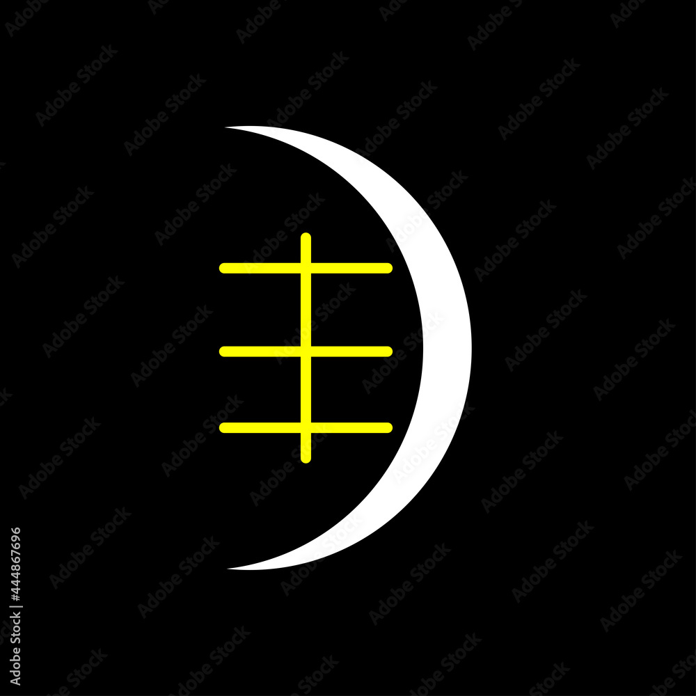 european union flag, white crescent moon logo with yellow stripe european union flag, white crescent moon logo with yellow stripe