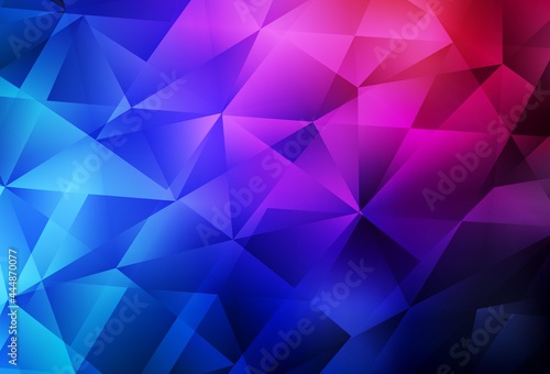 Dark Blue, Red vector gradient triangles texture.