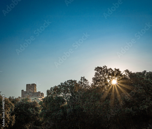 sunset over the castle