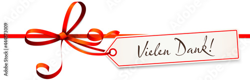 ribbon bow with greetings thanks