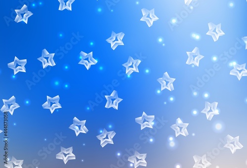 Light Blue, Yellow vector layout with bright stars.