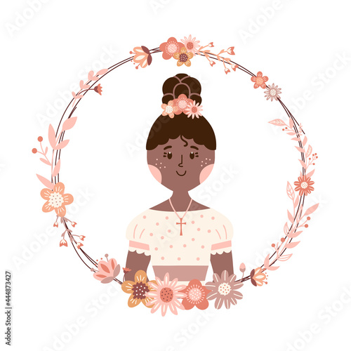 Little girl first communion day religious catholic celebration