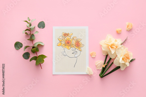 Creative floral art print w...