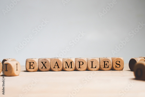 Examples word cube on white background