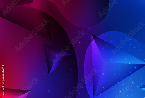 Dark Blue, Red vector Design with connection of dots and lines on colorful background.