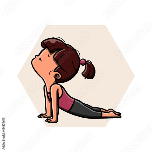 Cute Girl Yoga Vector Illustration