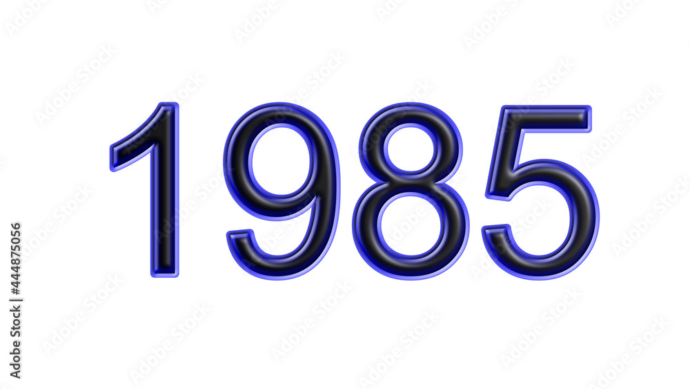 blue 1985 number 3d effect white background blue 1985 number 3d effect white background
