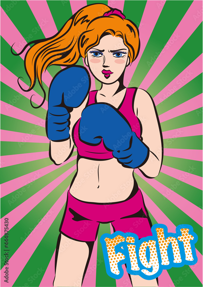 アメコミ風・ボクシング女性