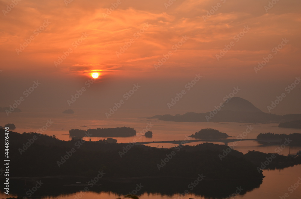 orange sunset ocean view island orange sunset ocean view island