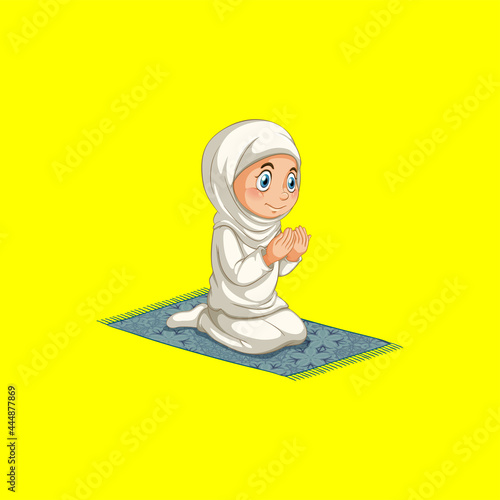 Arab children, Muslim women worship and pray on the prayer. eid mubarak al diul fitr adha photo