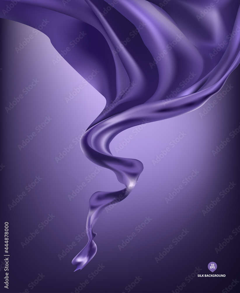 Abstract vector flying wave silk or satin fabric on white background for grand opening ceremony or other occasion Abstract vector flying wave silk or satin fabric on white background for grand opening ceremony or other occasion