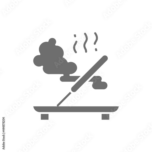 Incense, fragrance stick grey icon. Isolated on white background