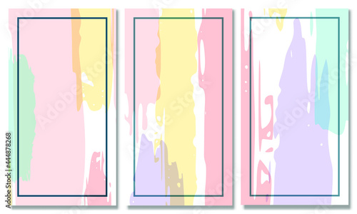 Set of Abstract Shape Background Memphis Pastel Color