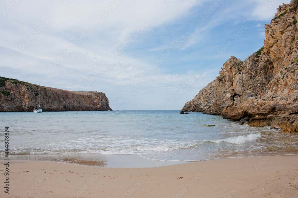 beach and rocks and sea on Sardinia island  in Italy