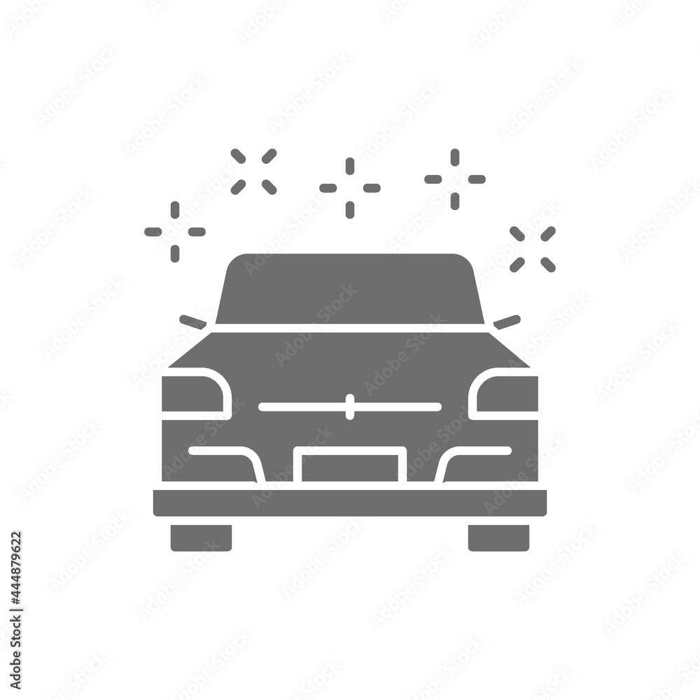 Clean polished car grey icon. Isolated on white background Clean polished car grey icon. Isolated on white background
