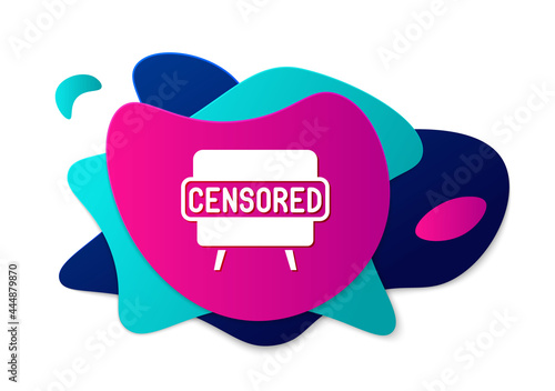 Color Censored stamp icon isolated on white background. Abstract banner with liquid shapes. Vector