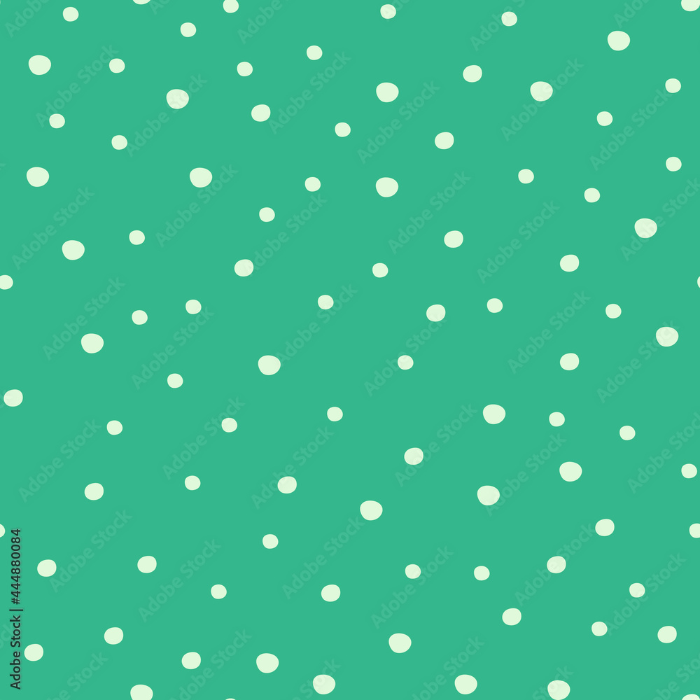 Endless texture. White polka dots on a blue background. Vector.