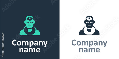 Logotype Wizard warlock icon isolated on white background. Logo design template element. Vector