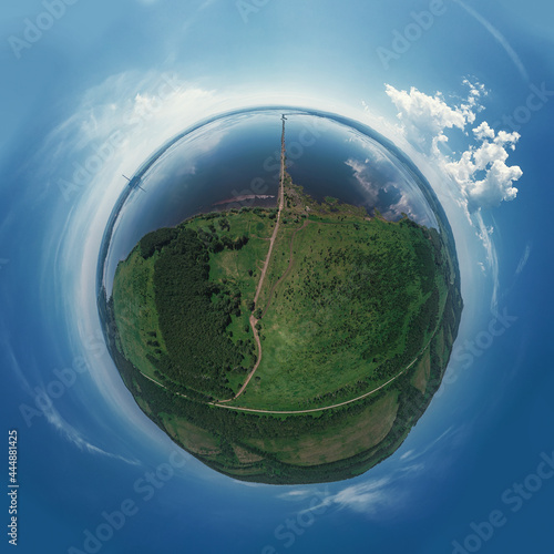 Aerial drone view of sea la...